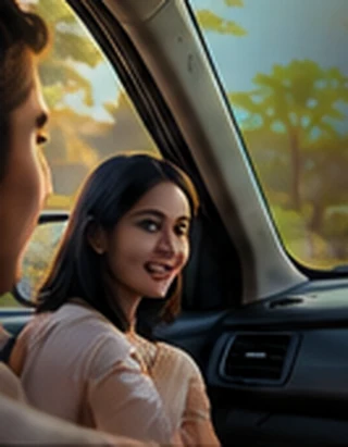 AI-generated learner sitting inside a car